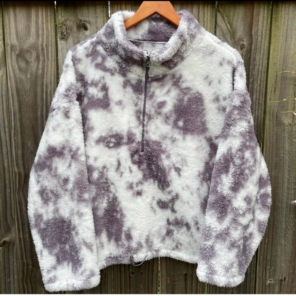 Adrienne Vittadini Purple and White Cowl Sweater size 2X